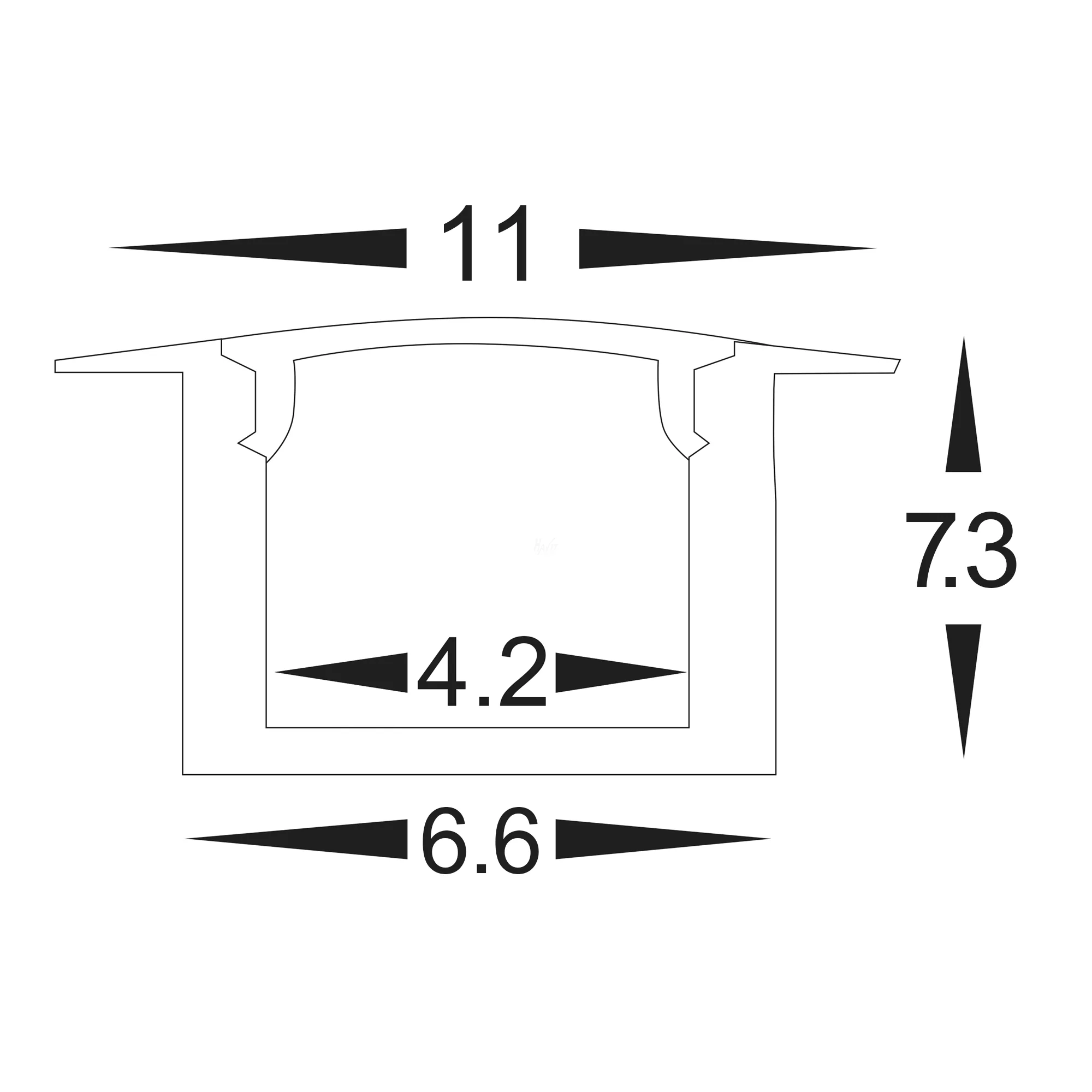 HV9695-1107 - Micro Aluminium Recessed Profile - Image 2