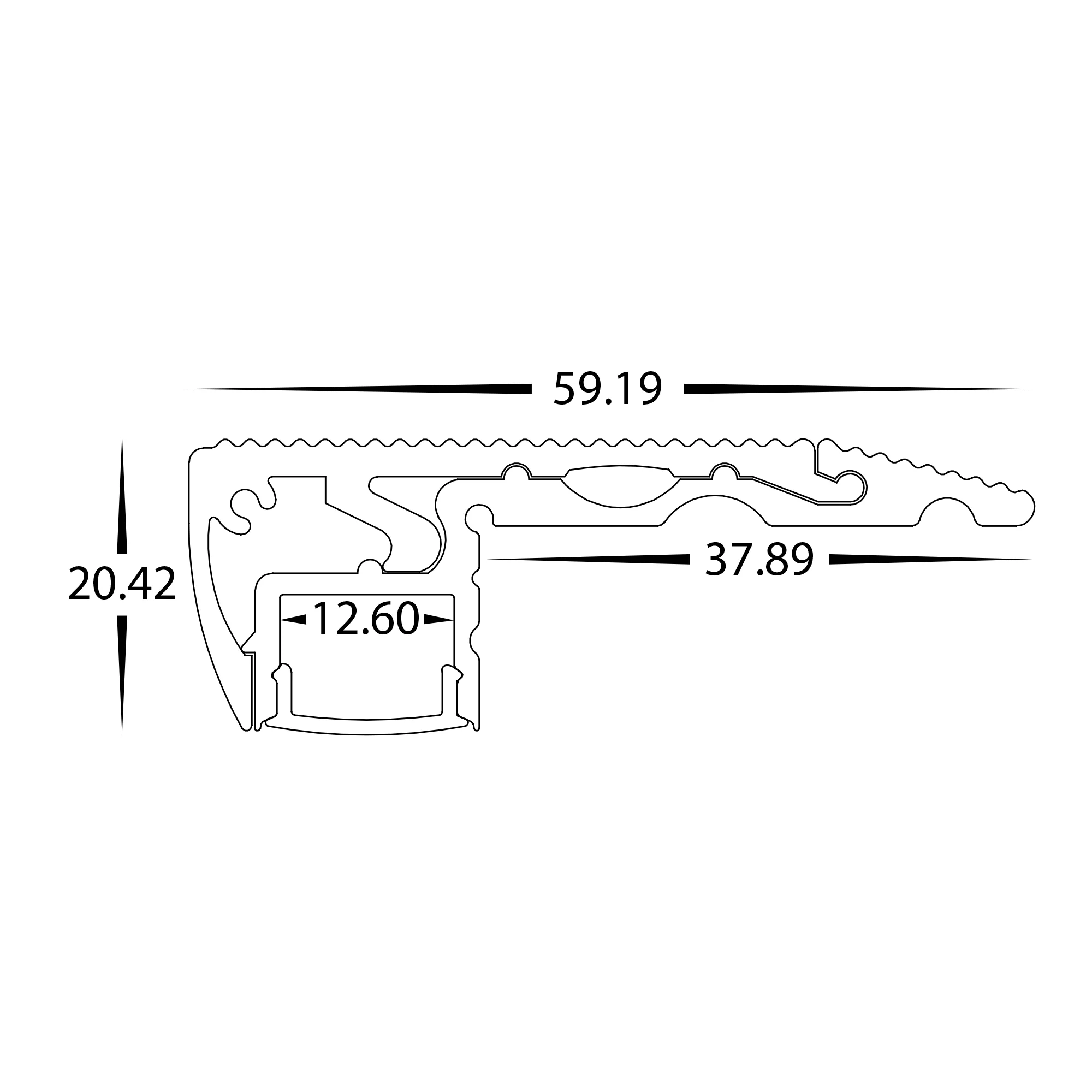 HV9698-6020 - Step Tread Aluminium Profile - Image 2