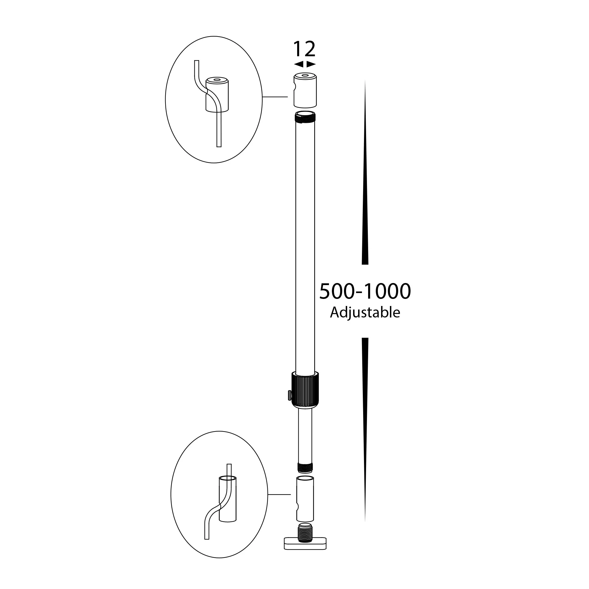 HV9705-1MROD | HV9705-2MROD - Black Aluminium Rod to suit Alumninum Profile - Image 2