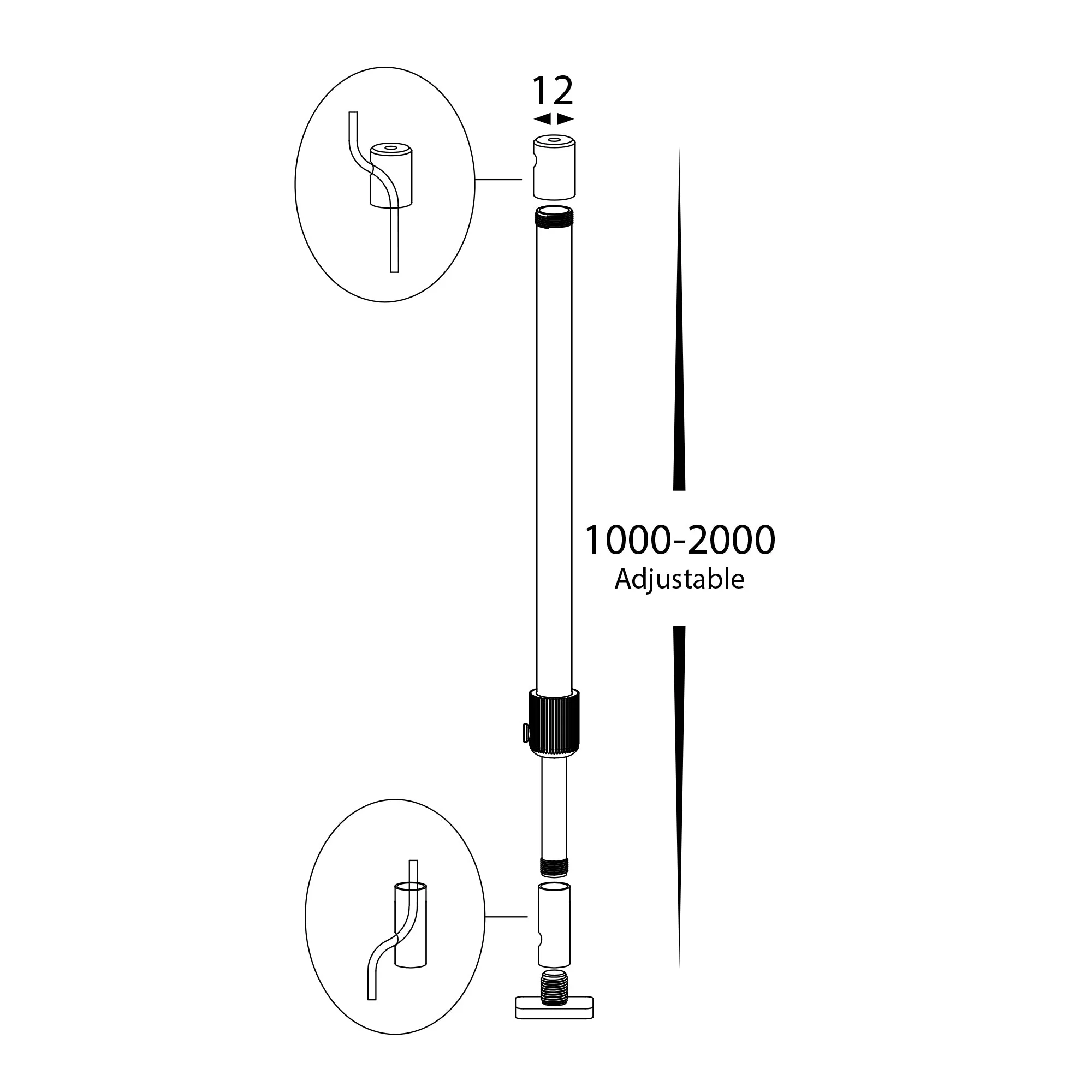 HV9705-1MROD | HV9705-2MROD - Black Aluminium Rod to suit Alumninum Profile - Image 3