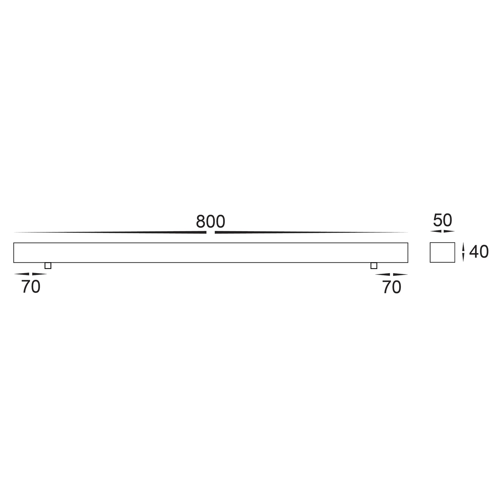 HV9705-5080-BLK - 800mm Rectangle Surface Mounted Black Pendant Canopy - Image 2