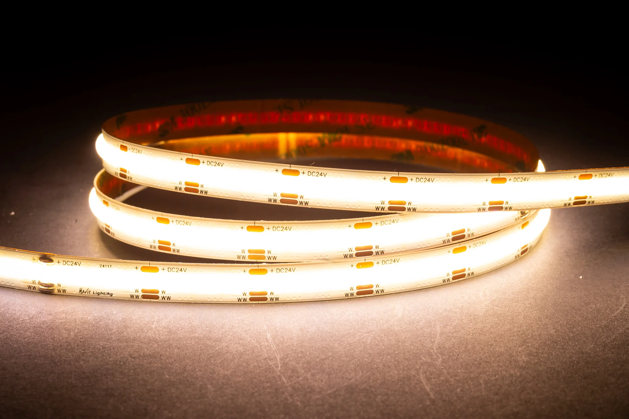 HV9761-IP20-608-CT - 14.4w IP20 24v DC CT COB Dotless LED Strip - Image 3