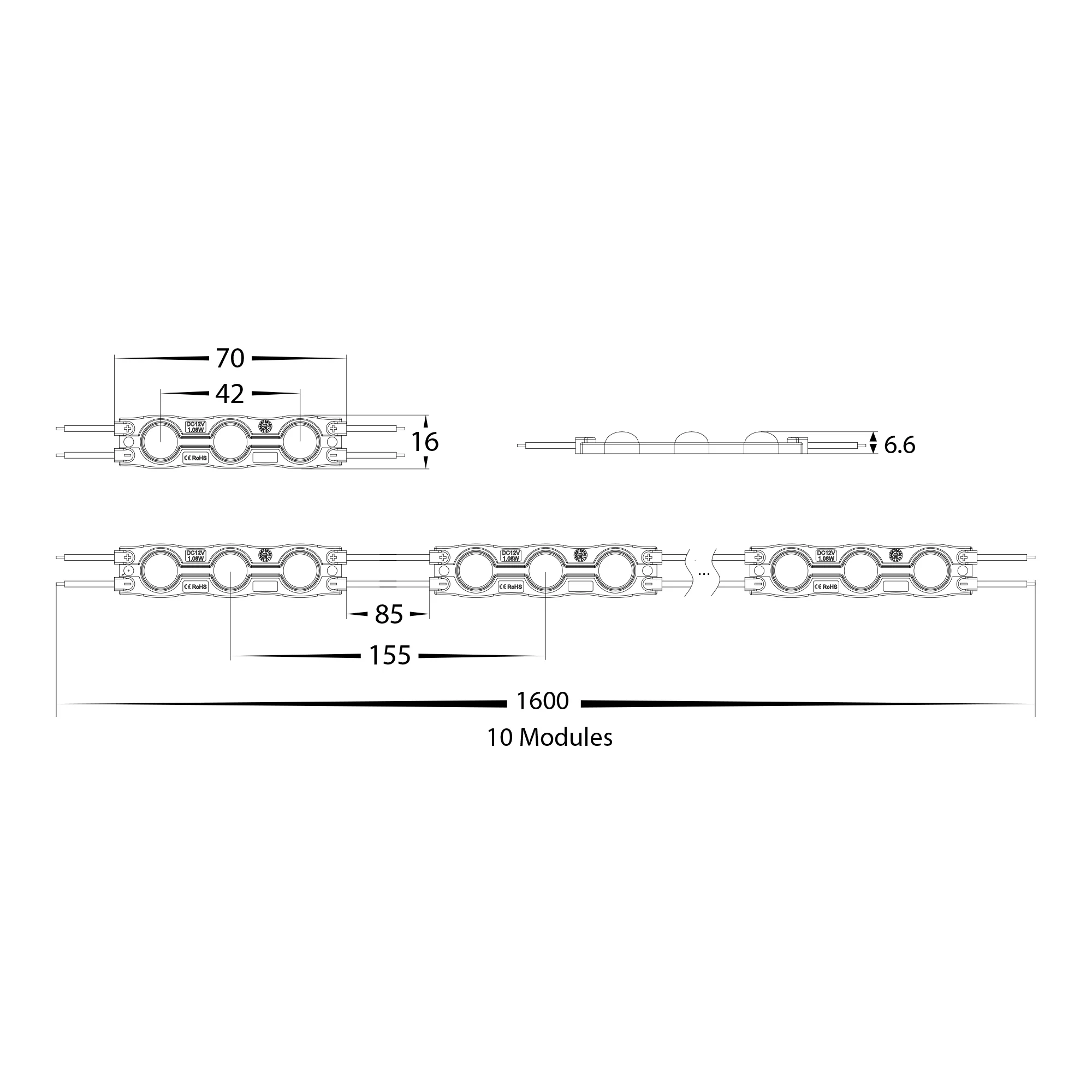HV9794-IP65-4K - 0.72w IP65 12v DC Signage Modules 4000K - Image 2