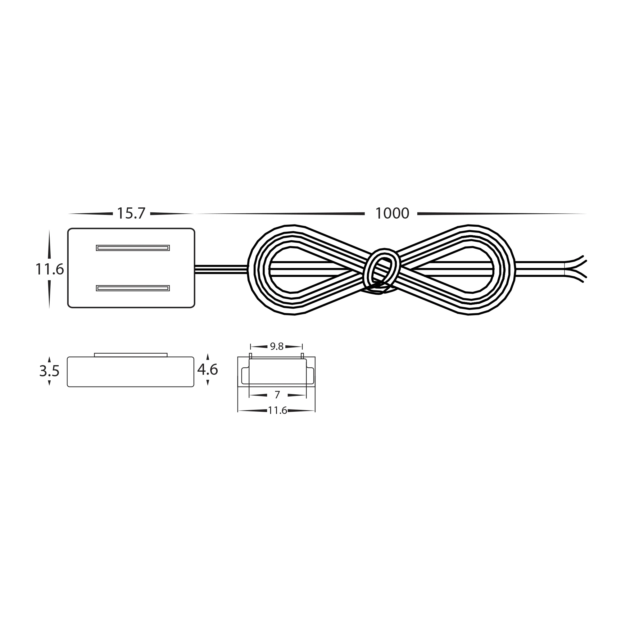 HV9948-10PK - 10 Pack of LED Strip Connectors with 1m Cable to suit IP20 10mm PCB LED Strip - Image 2
