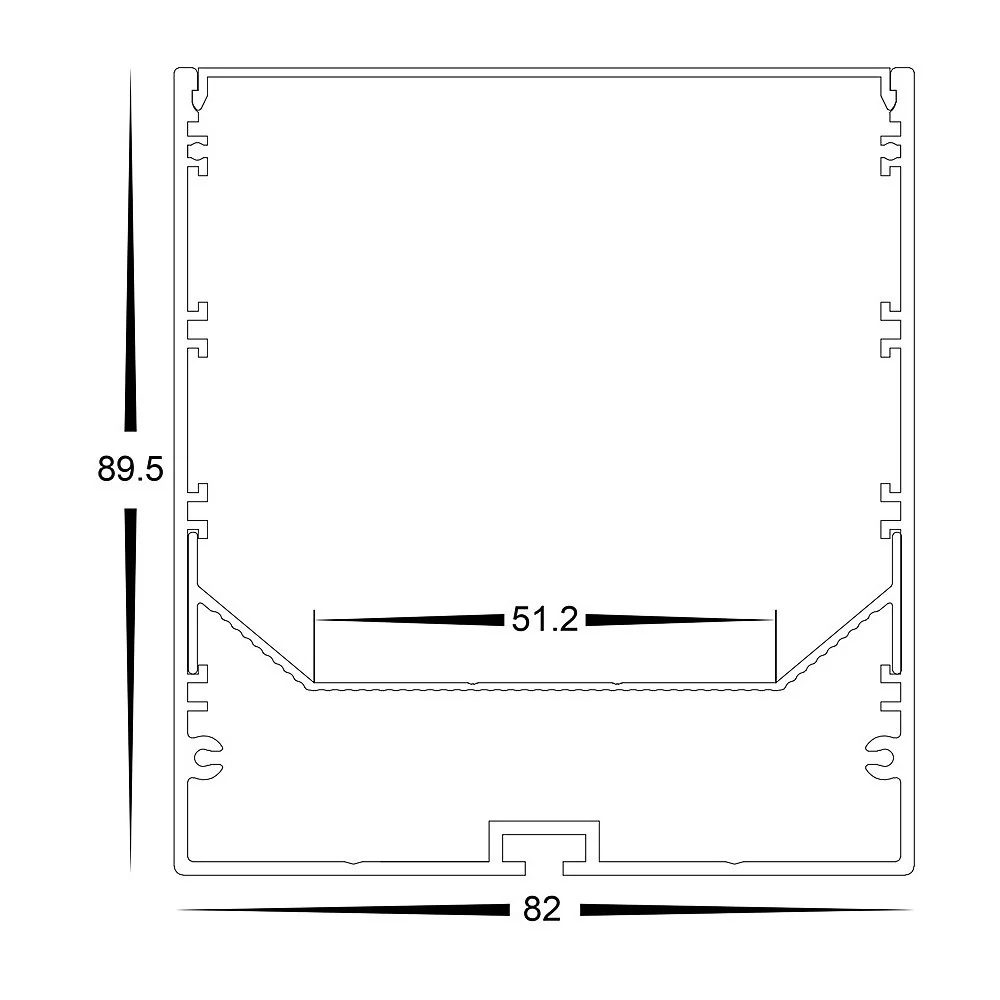 HV9693-8090 - Large Deep Square Aluminium Profile - Image 2