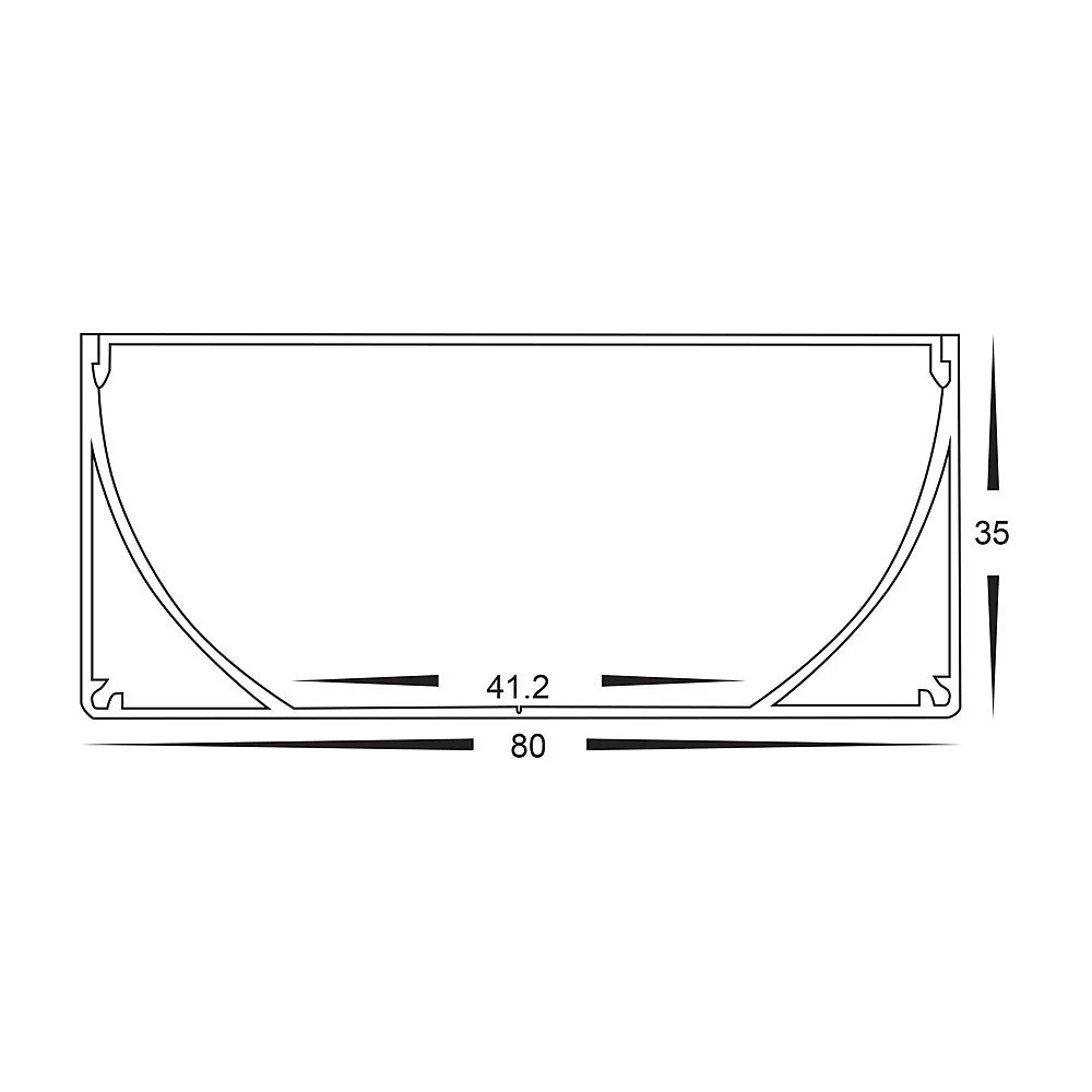 HV9693-8035 - Large Deep Square Aluminium Profile - Image 2