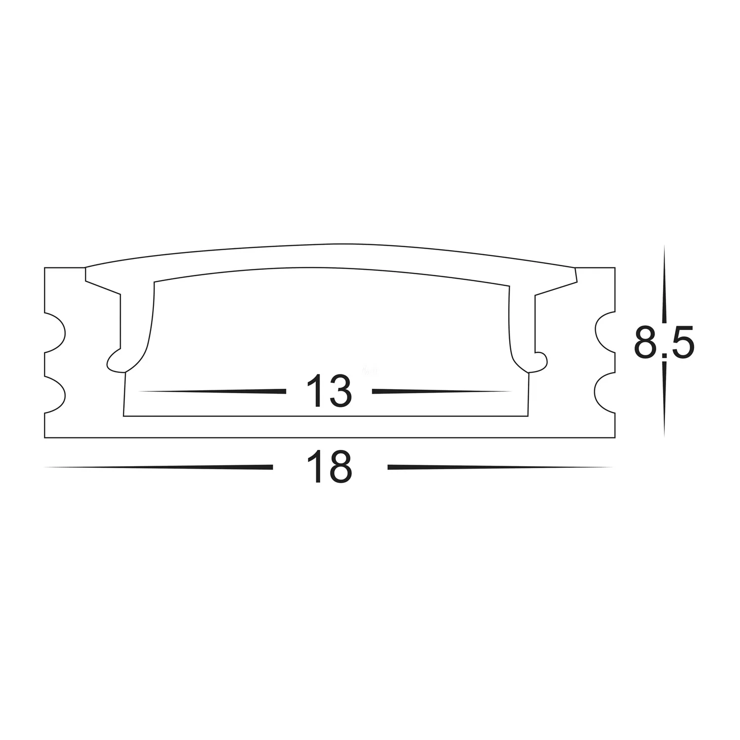 HV9693-1707 - Shallow Square Aluminium Profile - Image 2