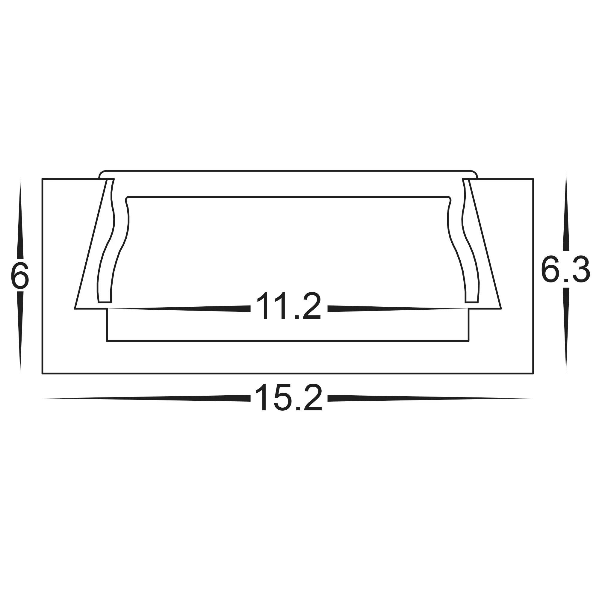 HV9693-1506 - Shallow Square Aluminium Profile - Image 2