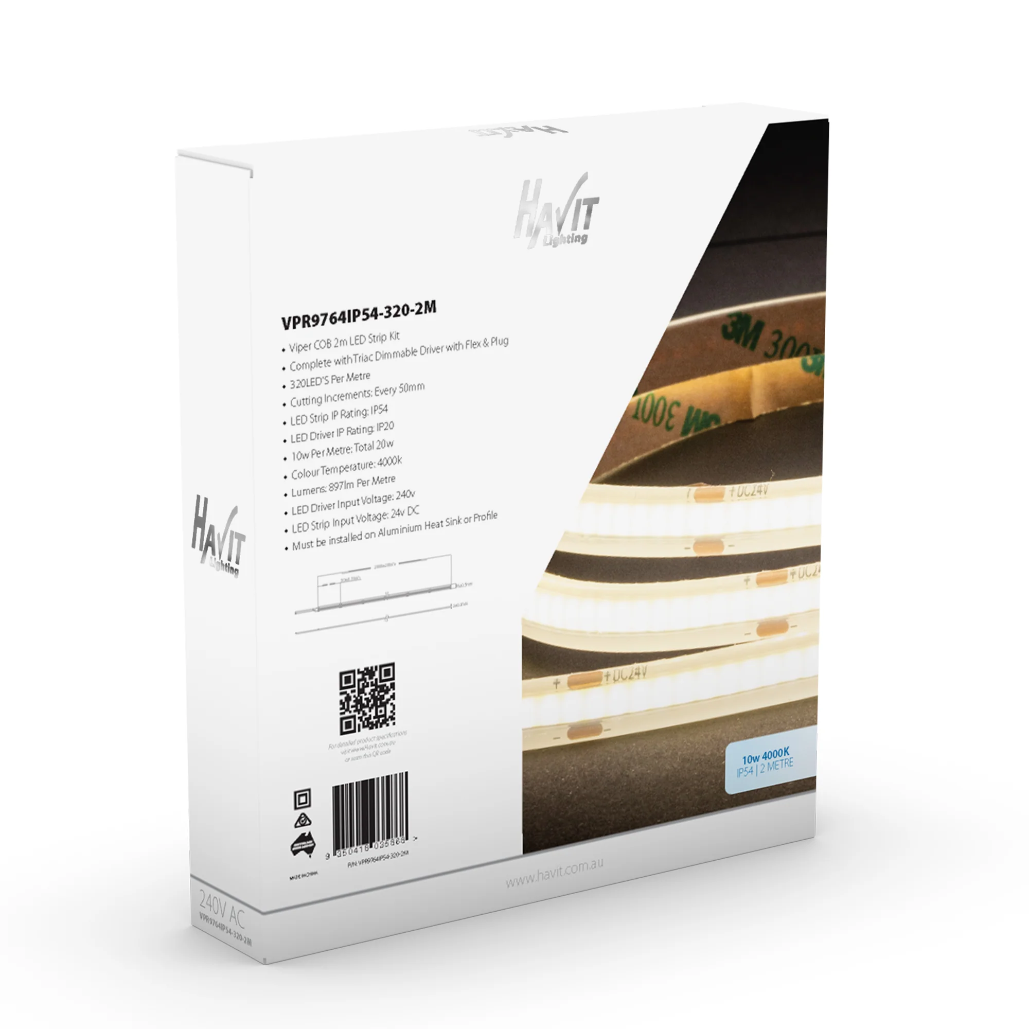 VPR9764IP54-320-2M - Viper COB 10w Per Metre 2m LED Strip kit 4000k - Image 5